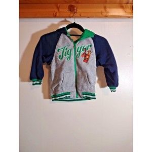 Tigger Boys Reversible Windbreaker Fleece Jacket 5T Disney Kids Green Classic